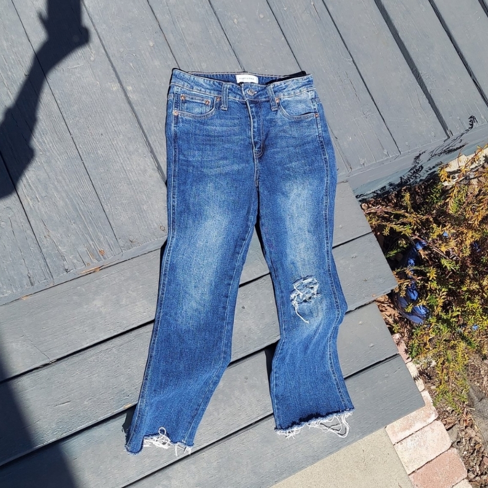 Popsugar size 6 frayed jeans